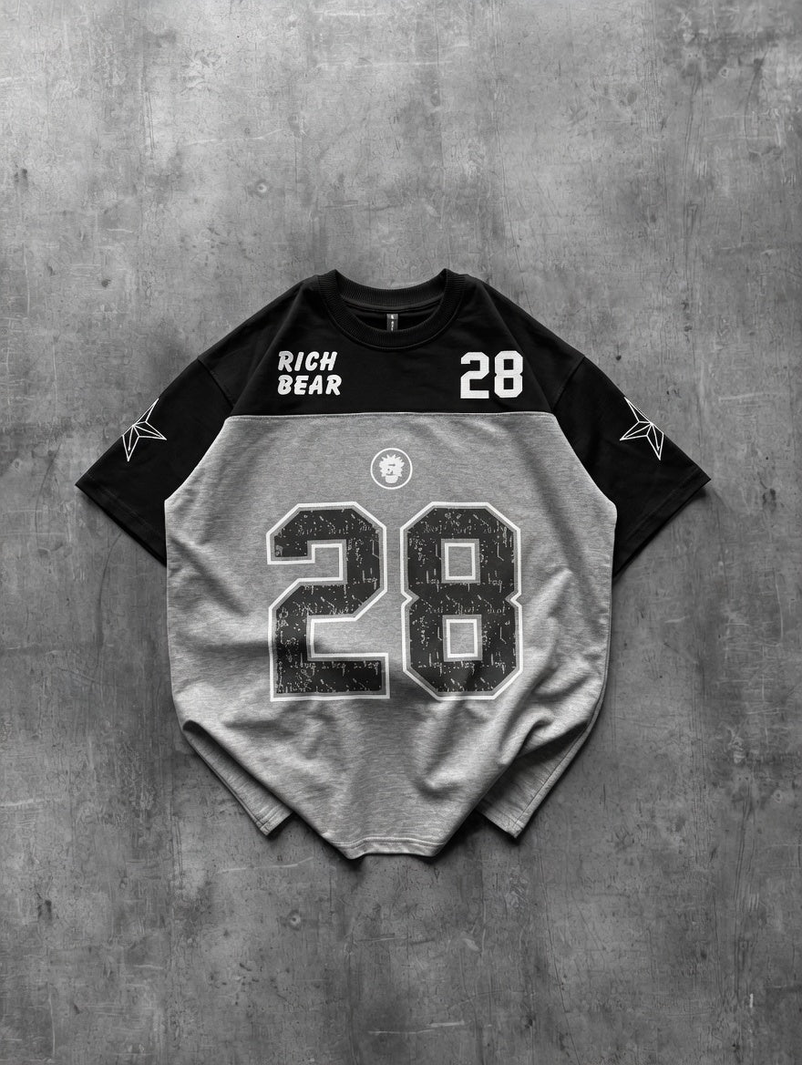 Rich Bear 28 Drop Shoulder T-Shirt – Printed Cotton Jersey Oversized Tee
