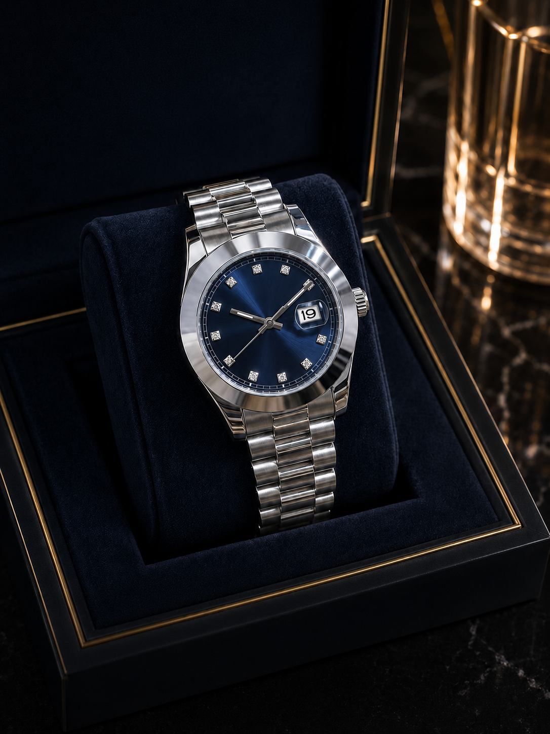 Datejust Plain Bezel Men's Quartz Watch– Stainless Steel Luxury Watch | Humraaz Wear