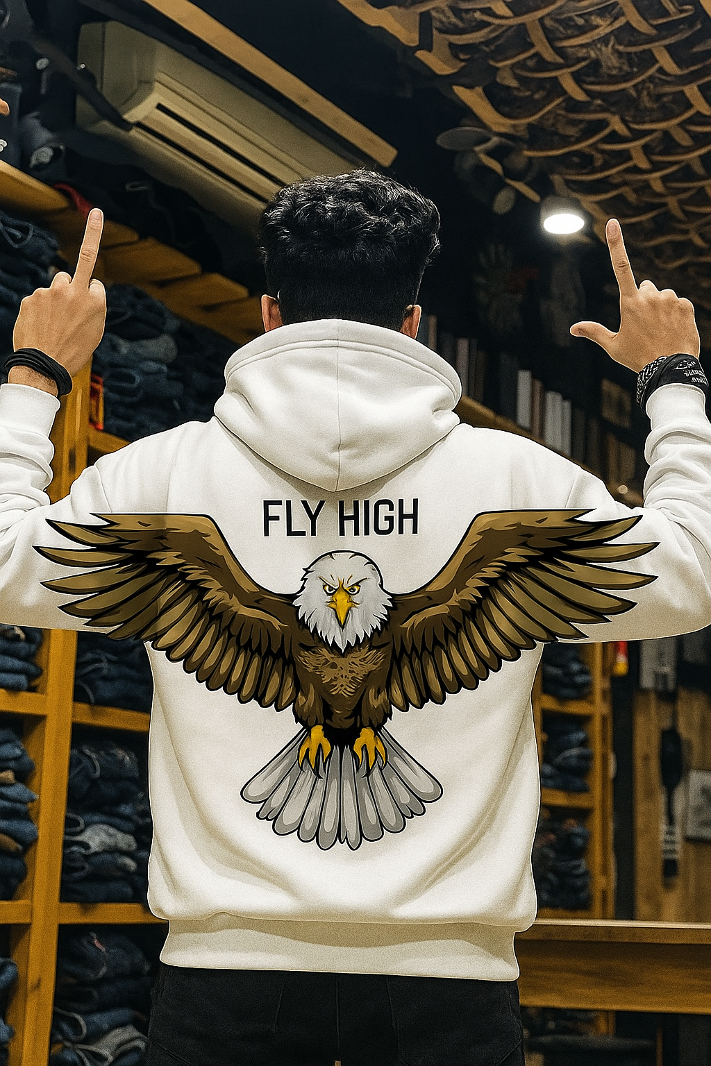 Printed Eagle Hoodie