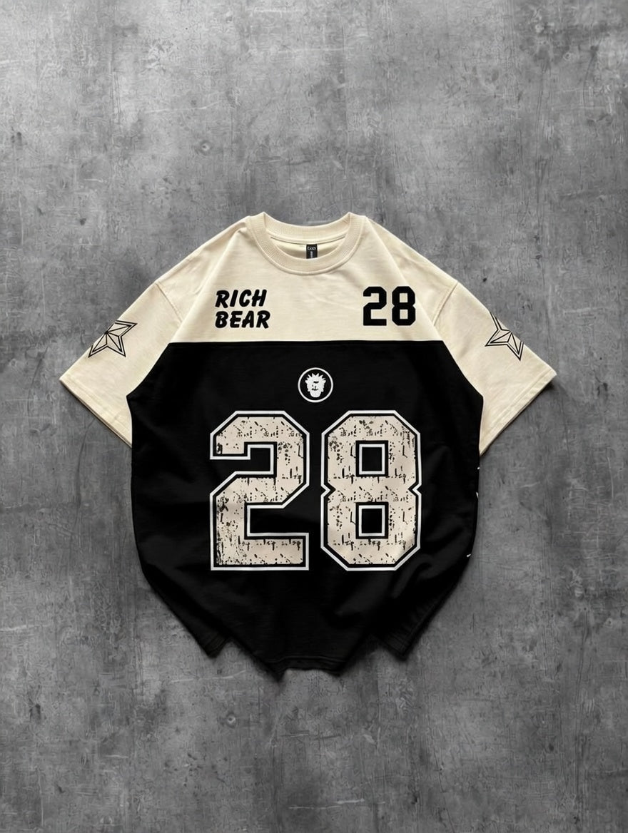 Rich Bear 28 Drop Shoulder T-Shirt – Printed Cotton Jersey Oversized Tee