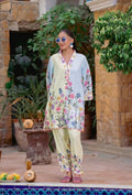 Digital Printed Cord Set for Women – Lace Work Shirt & Trouser (Poly Lawn)