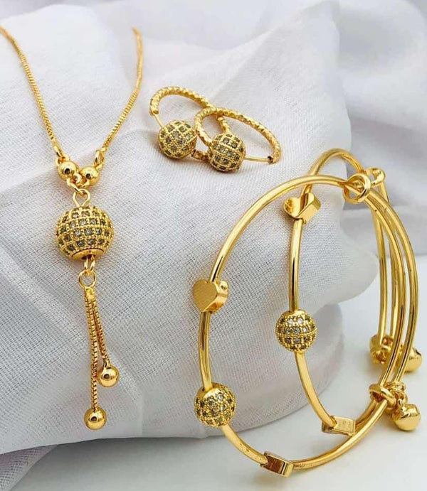 Zircon Ball Combo Set for Women – Adjustable Bangles with Lock Bali