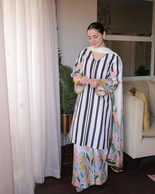 Digital Printed Doria Lawn Suit – Premium Summer Ready Stitched Dress for Women (Flyper Style)