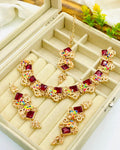 Full Zircon Necklace Set with Earrings & Tika