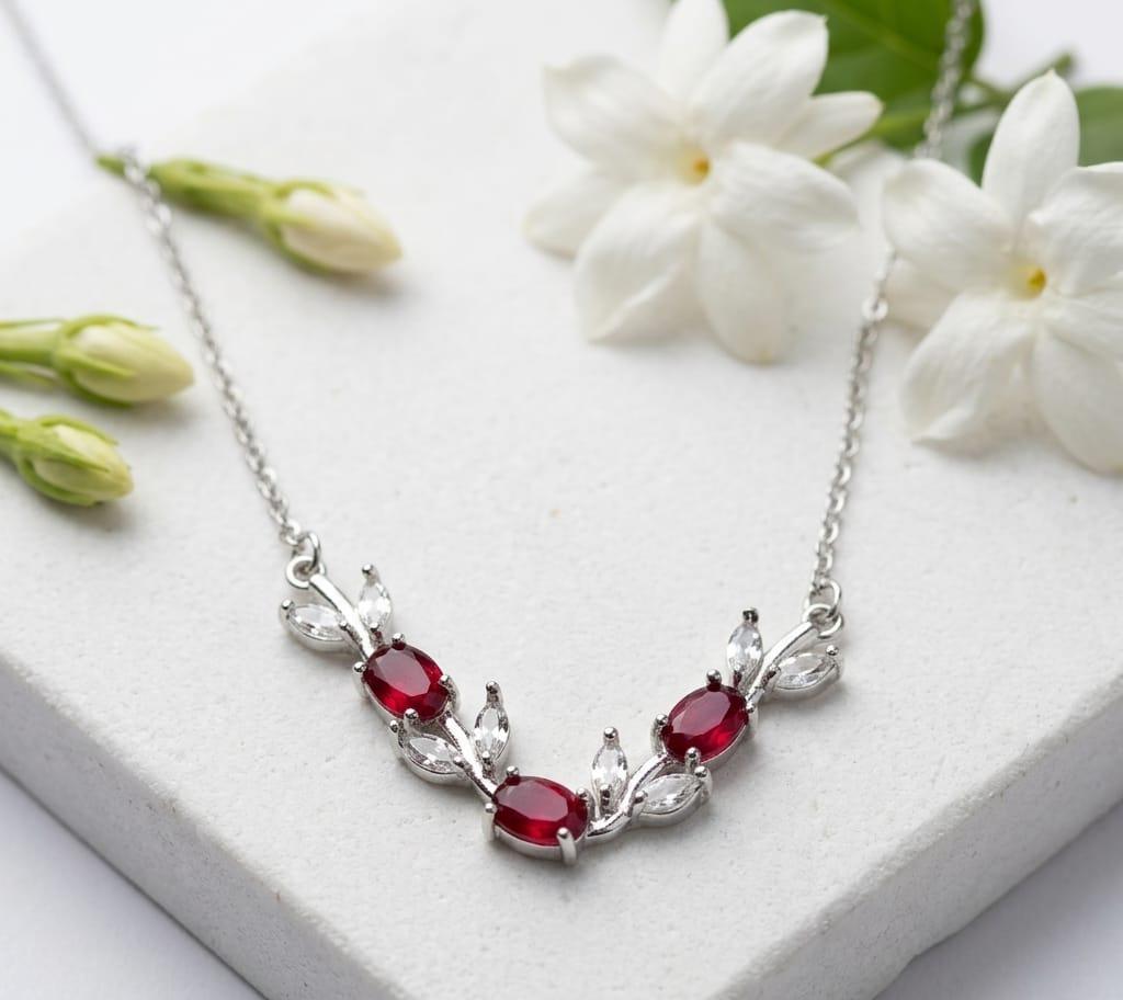 Tulip Necklace – Elegant Gemstone Pendant for Girls & Women | Comes in Beautiful Gift Box