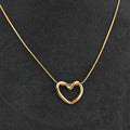 Open Heart Stainless Steel Pendant Necklace for Women