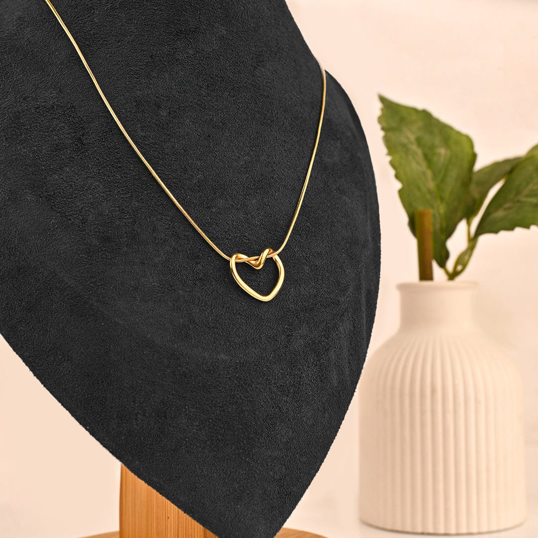 Open Heart Stainless Steel Pendant Necklace for Women