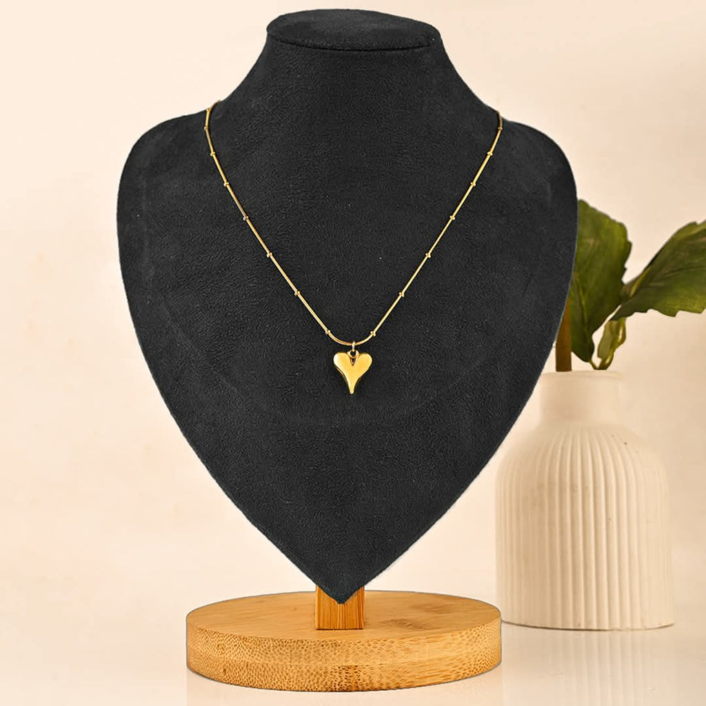 Gold Heart Stainless Steel Pendant Necklace for Women