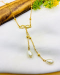 Bow Style Gold Plated Pearl Pendant Necklace for Women