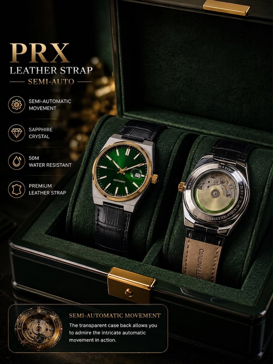 1853 Semi-Automatic Leather Strap Watch for Men| Premium Old Money look | HUMRAAZ WEAR