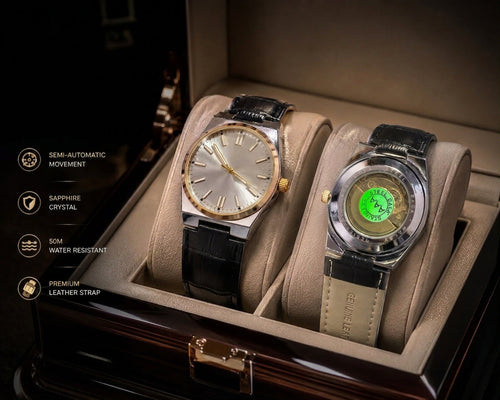 1853 Semi-Automatic Leather Strap Watch for Men| Premium Old Money look | HUMRAAZ WEAR